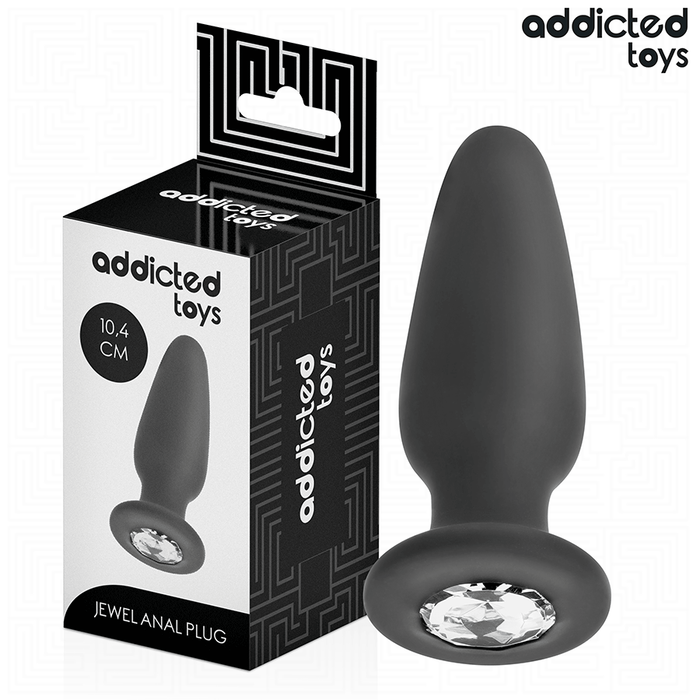 Addicted Toys - Plug Anal Con Joya Silicona Talla M 10,4 Cm