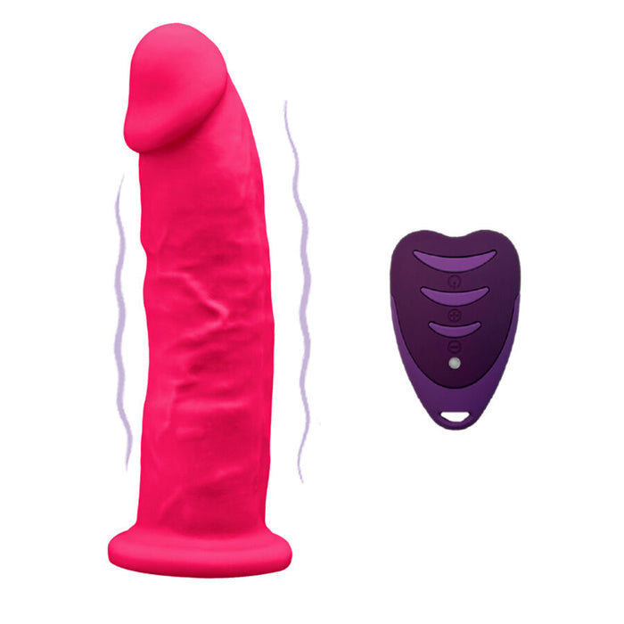 Silexd - Pene Realístico Modelo 2 Rosa + Control Remoto Lrs 17 Cm