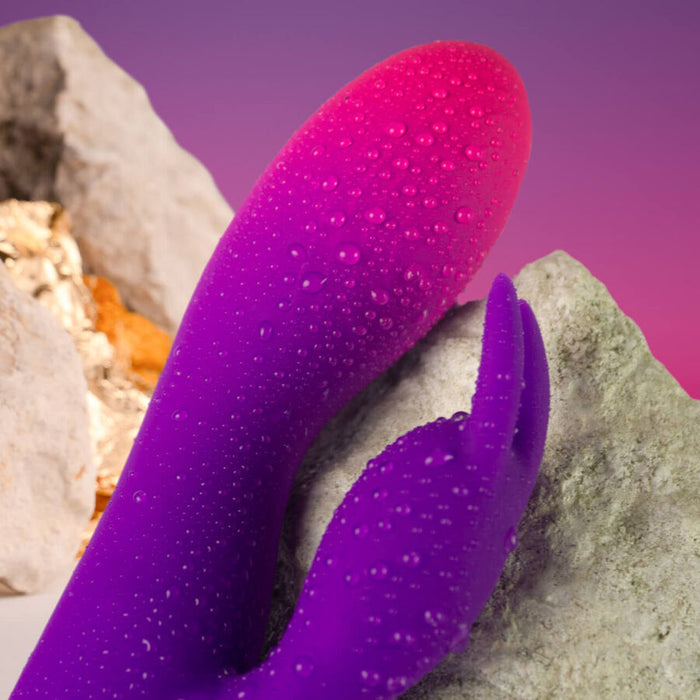 Rocks- Off - Glo- Girl Vibrador Rabbit Morado