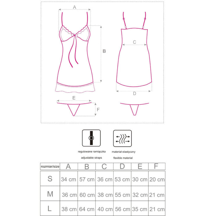 Livco Corsetti Fashion - Luise 1710 Babydoll + Tanga Negro L