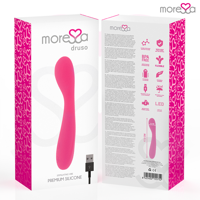 Moressa - Druso Masajeador Duo Punto G Y Suero Pelvico Premium Silicone Recargable