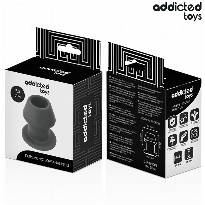 Addicted Toys - Plug Anal Hueco Extrem Silicona Talla S 7,5 Cm