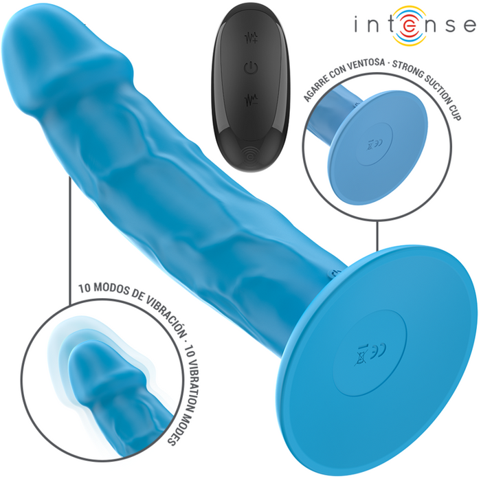 Intense - Phoebe Vibrador Realístico 10 Vibraciones Azul Control Remoto