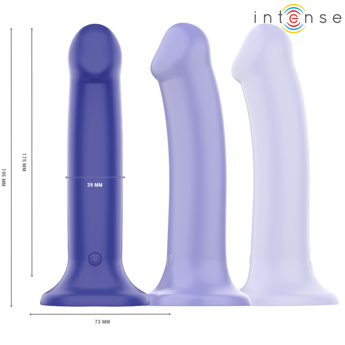 Intense - Victoria Vibrador Con Ventosa 10 Vibraciones Azul Oscuro Control Remoto