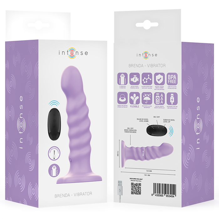 Intense - Brenda Vibrador Talla M Diseño En Espiral 10 Vibraciones Morado Control Remoto