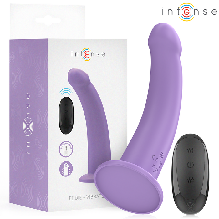 Intense - Eddie Vibrador 17,5 Cm 10 Vibraciones Morado Control Remoto