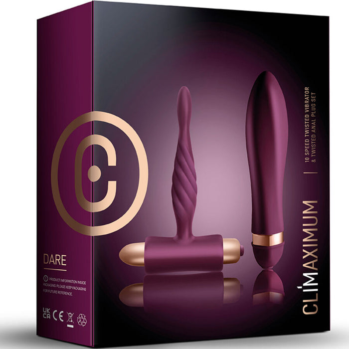 Climaximum - Dare Kit Vibrador Trenzado + Plug Anal Principiantes