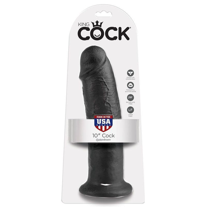 King Cock - 10 Pene Negro 25 Cm