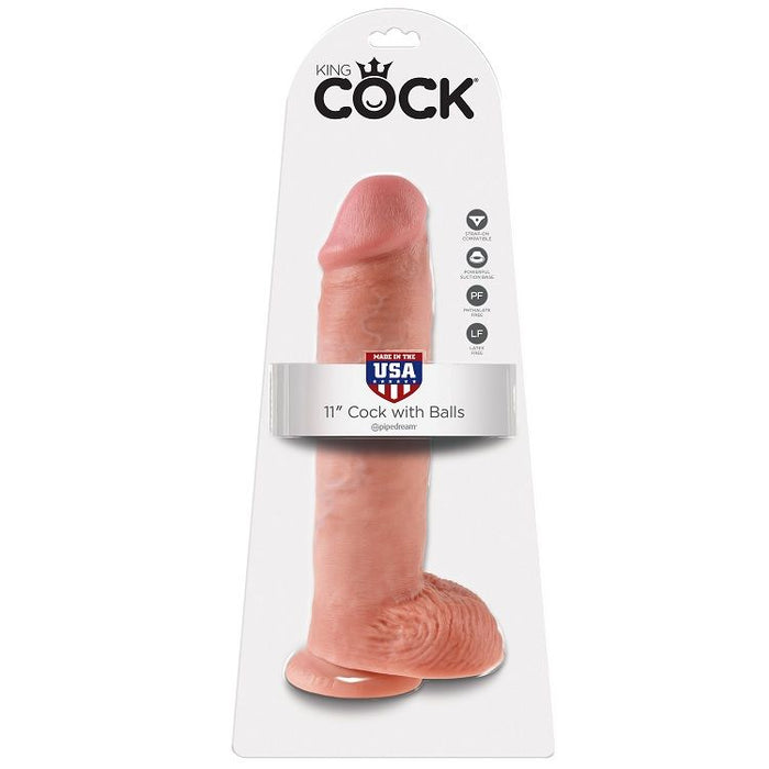 King Cock Pene Con Testículos De 11 - Color Natural
