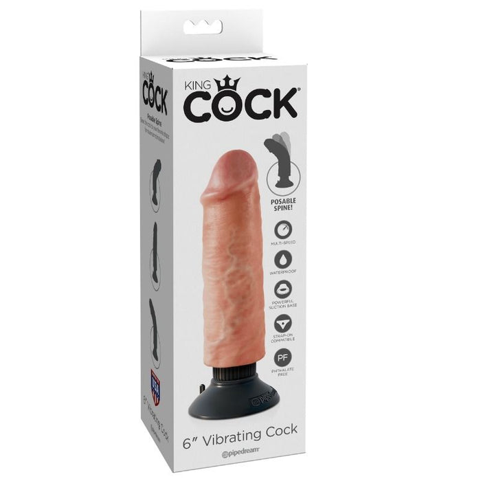 King Cock  Dildo Vibrador 15.24 Cm Natural