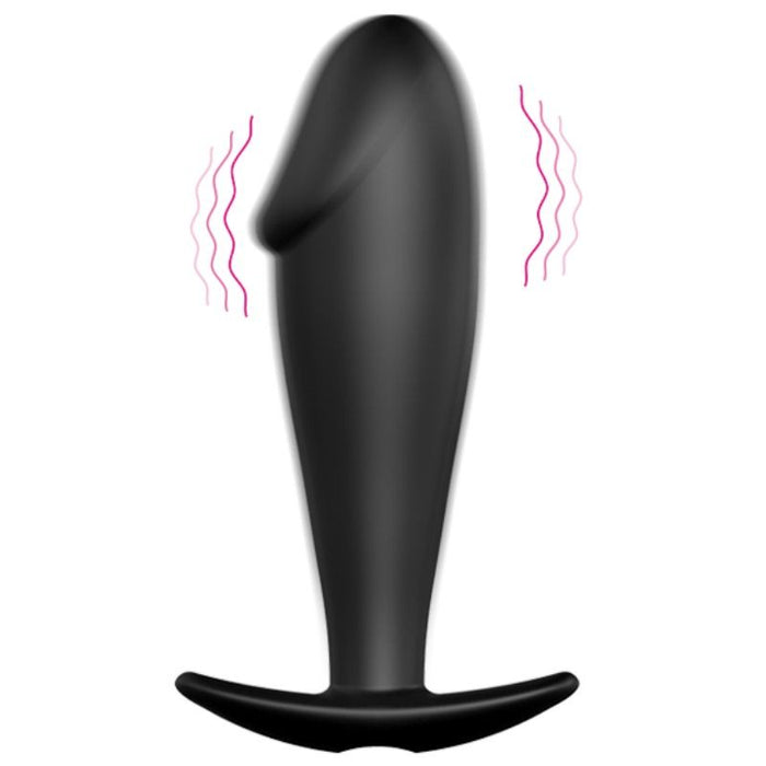 Pretty Love Plug Anal Silicona Forma Pene Y 12 Modos Vibracion - Negro