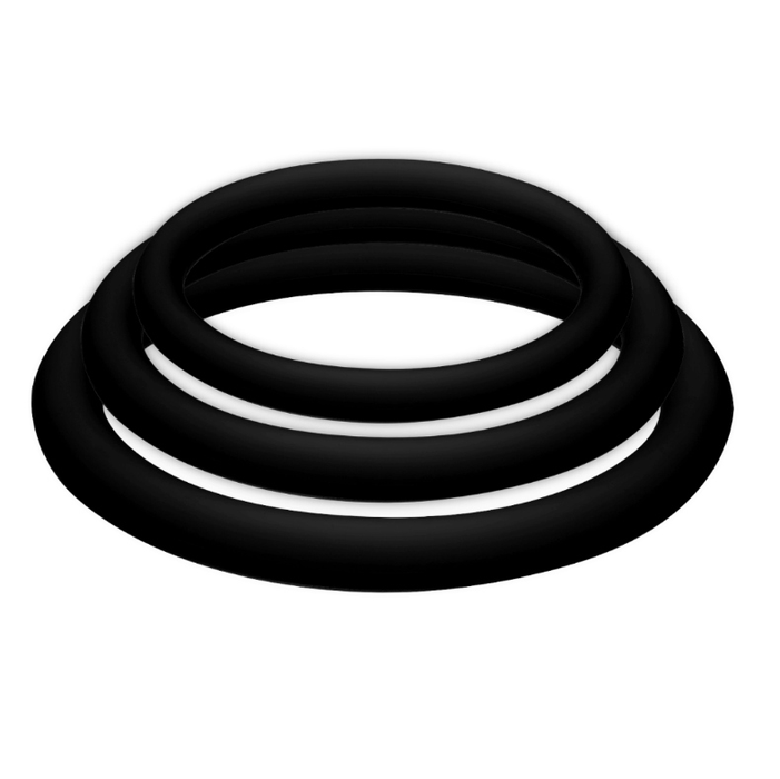 Joydivision Potenzduo - Plus Pack 3 Anillos Para Pene Negro - S, M, L