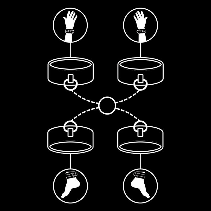 Fetish Submissive - Set Esposas Manos Y Tobillos Con Forro De Nopreno