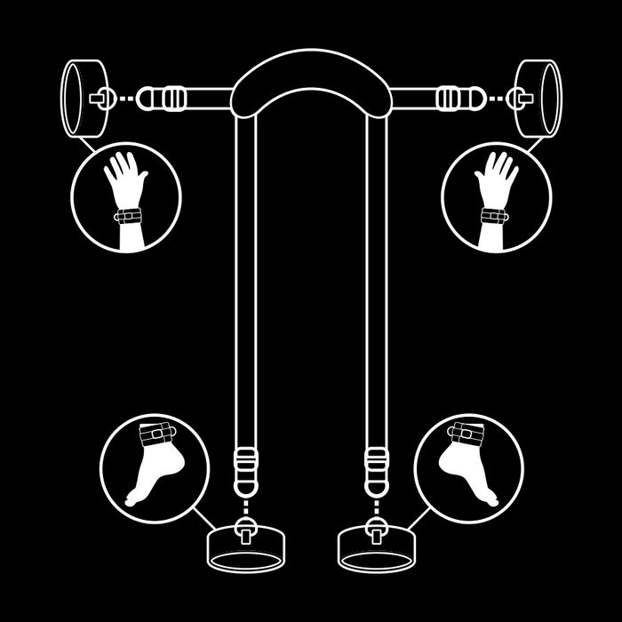 Fetish Submissive - Posición Master Con 4 Esposas Con Forro De Nopreno