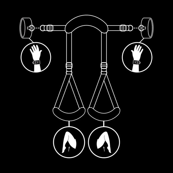 Fetish Submissive Posición Piernas Abiertas Con Esposas Con Forro De Nopreno