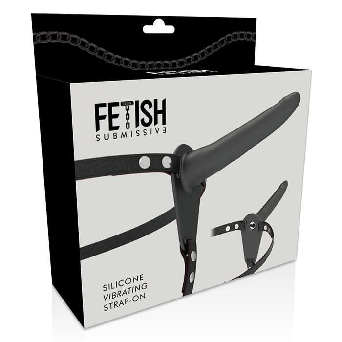 Fetish Submissive Harness - Vibrador Silicona Negro 15 Cm