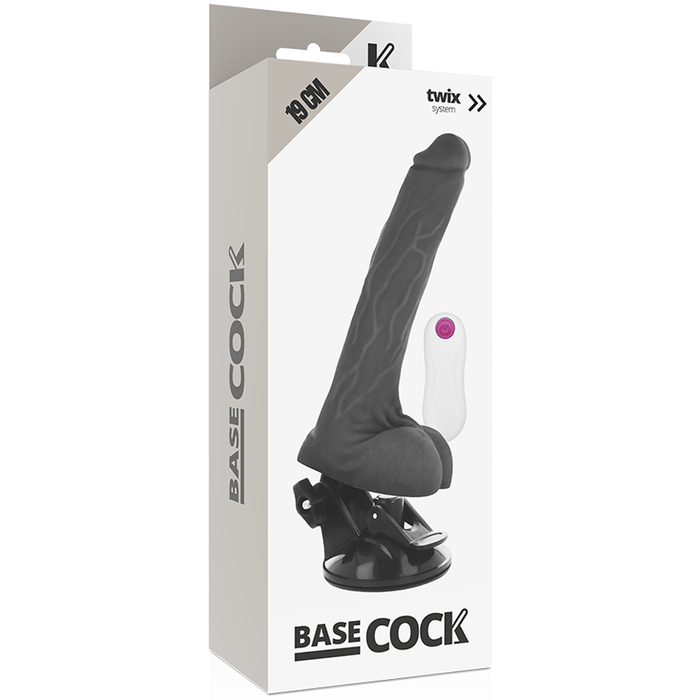 Basecock - Vibrador Realistico Control Remoto Negro 19 Cm -O- 4 Cm