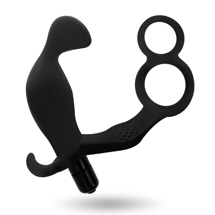 Addicted Toys - Plug Anal Con Anilla Doble Pene Y Testiculos Negro
