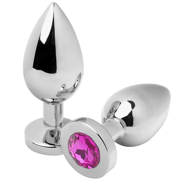 Metalhard Anal Plug Diamond Rosa Medium 7.62cm