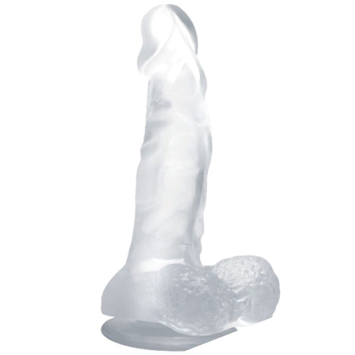 Baile - Dildo Realistico Con Ventosa Y Testiculos 16.7 Cm Transparente