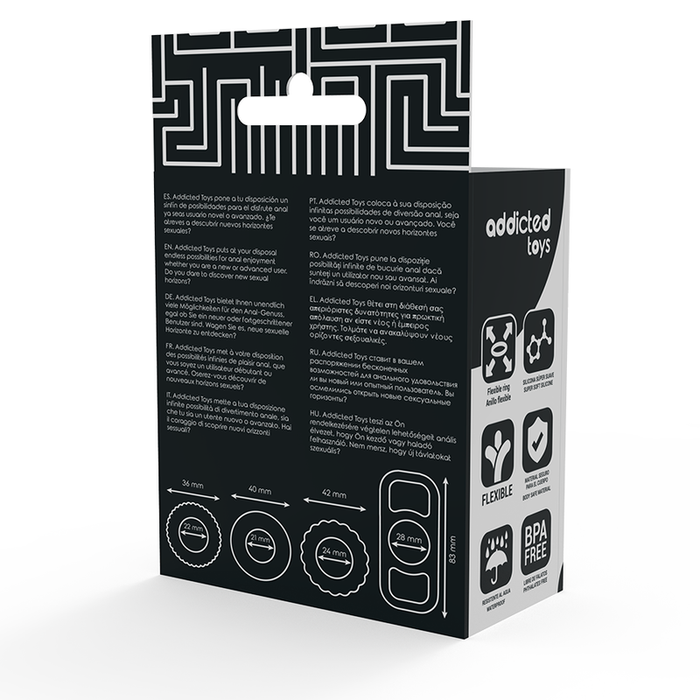 Addicted Toys - Set 4 Anillos Silicona Para El Pene