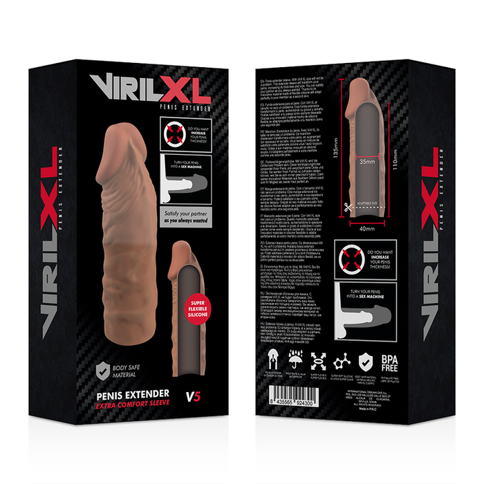 Virilxl - Extension De Pene Liquid Silicone V5 Marron