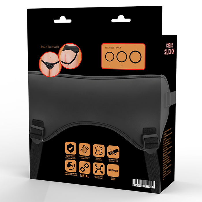 Cyber Silicock - Arnés Con 3 Anillas Silicona