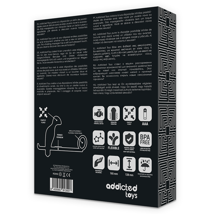 Addicted Toys - Plug Anal Con Anillo Silicona Negro 12 Cm