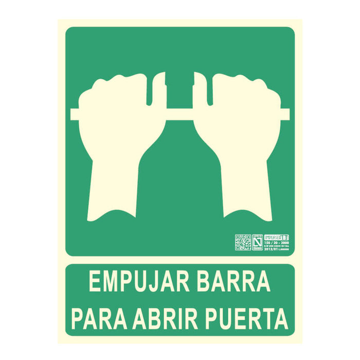 Implaser Ev209n Señal Salida De Socorro C/Barra 29,7x22,4cm