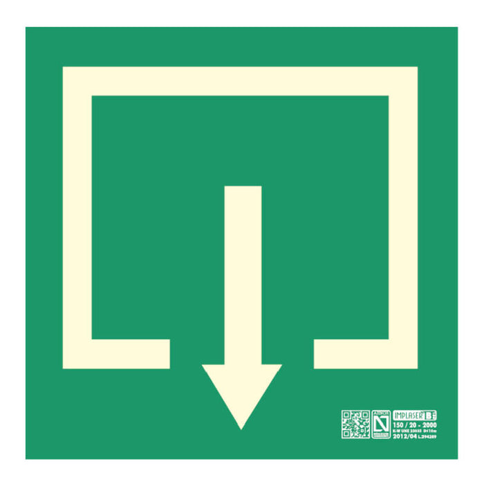 Implaser Ev242n Señal Pictograma De Salida Habitual 22,4x22,4cm