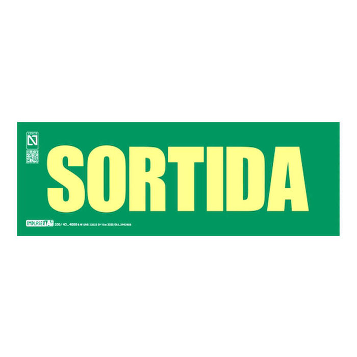 Implaser Ev294l-Cat Senyal Sortida En Català Clase A 29,7x10,5cm. Observació Reduida A 7m