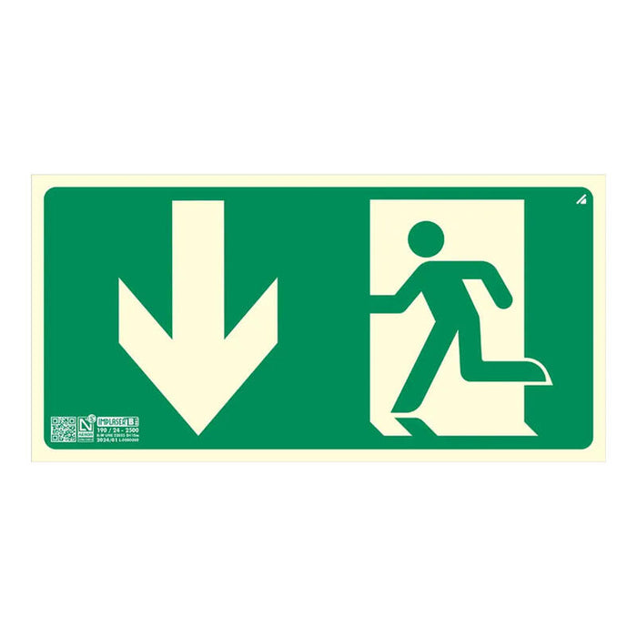 Implaser Ev357n Señal Salida Hacia Abajo 32x16cm