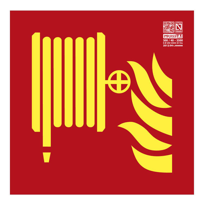 Implaser Ex204l-20m Señal Boca De Incendio Clase A 42x42cm. 20m