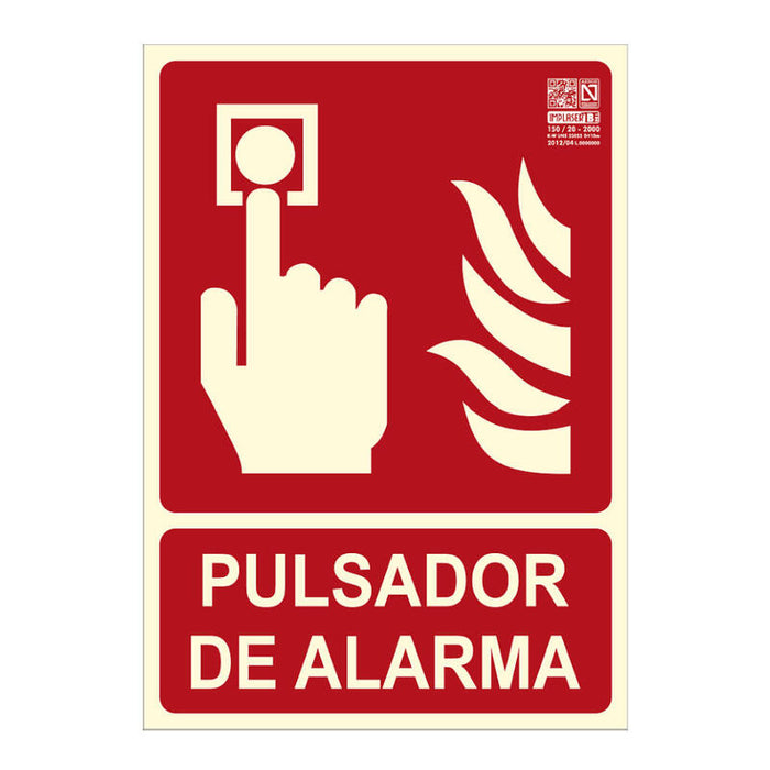 Implaser Ex209n-A4 Señal Pulsador De Alarma 29,7x21cm