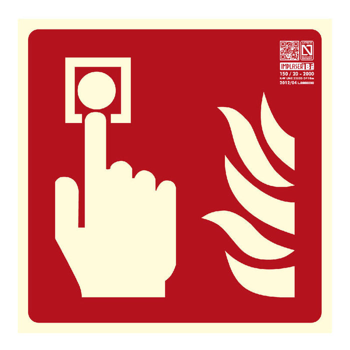 Implaser Ex209n Señal Pulsador De Alarma 21x21cm
