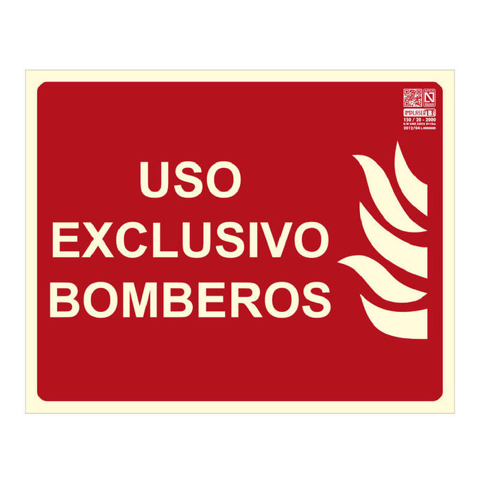 Implaser Ex218n Señal Uso Exclusivo Bomberos 25x20cm