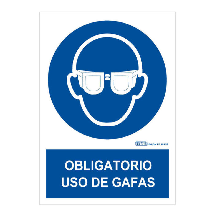 Implaser Ob03-A4 Señal Obligatorio Uso De Gafas 29,7x21cm