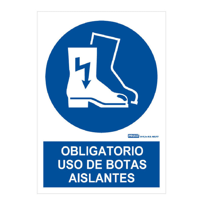 Implaser Ob07-A4 Señal Obligatorio Uso De Botas Aislantes 29,7x21cm