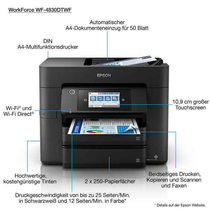 Impresora Epson Workforce Wf-4830dtwf Nfc Fax Wifi F