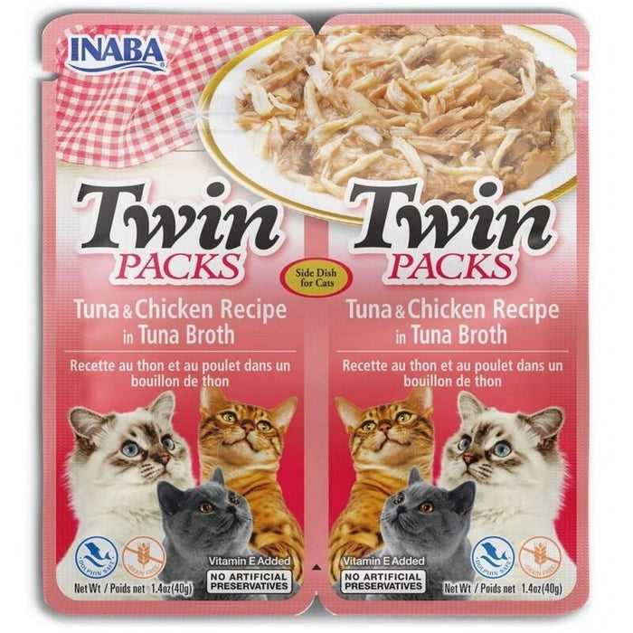 Inaba Cat Twin Tuna With Chicken In Broth  Cat Treat  2x40g