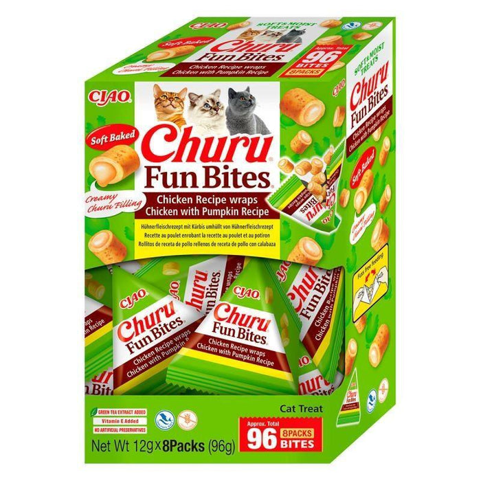 Inaba Churu Fun Bites Chicken And Pumpkin - Cat Treats - 8x12g