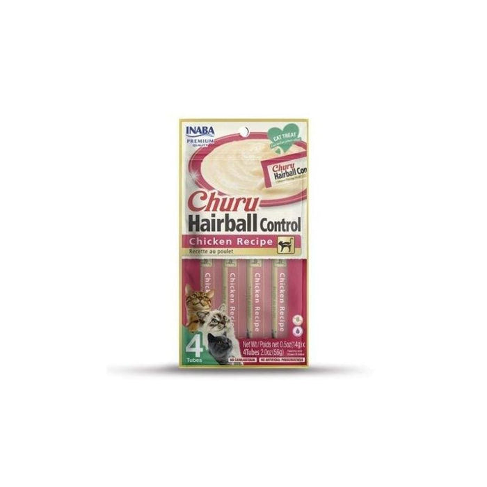 Inaba Churu Hairball Pollo - Golosina Para Gatos - 4x14 G