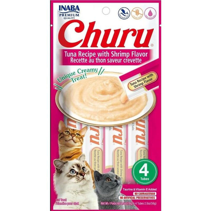 Inaba Churu Tuna With Shrimp Flavour - Goma Para Gatos - 4x14 G