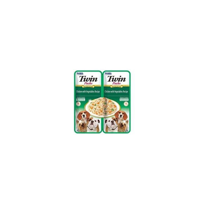 Inaba Dog Twin Chicken With Vegetables In Broth  Dog Treat  2x40g