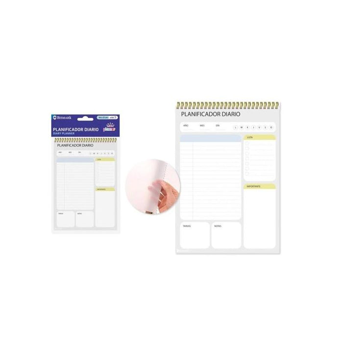 Ingraf Planificador Diario - Medidas 15x21cm - Espiral Con Tapa De Polipropileno - 50 Hojas De 80grs