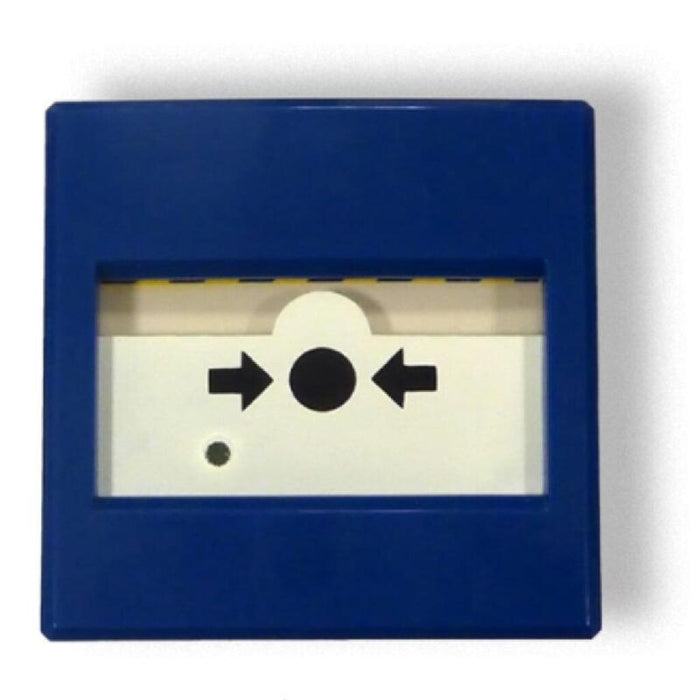 Inim Ic0020b Pulsador De Alarma Manual Para Paro De Extinción Automática. Color Azul