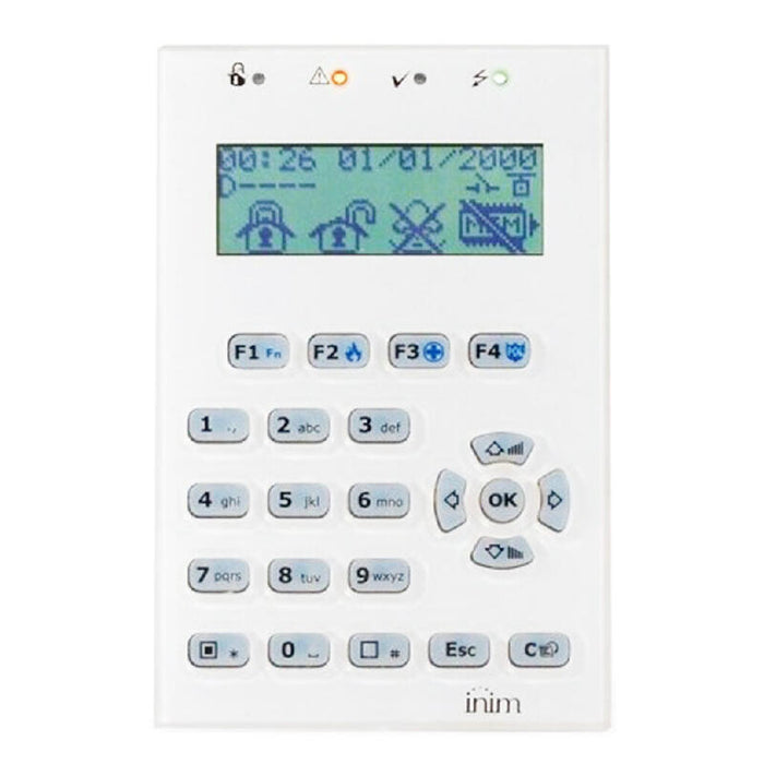 Inim Ncode-G-Wh Teclado Lcd. 4 Leds. 1 Terminal I/O. Sensor De Luminosidad. Para Centrales Prime. Color Blanco