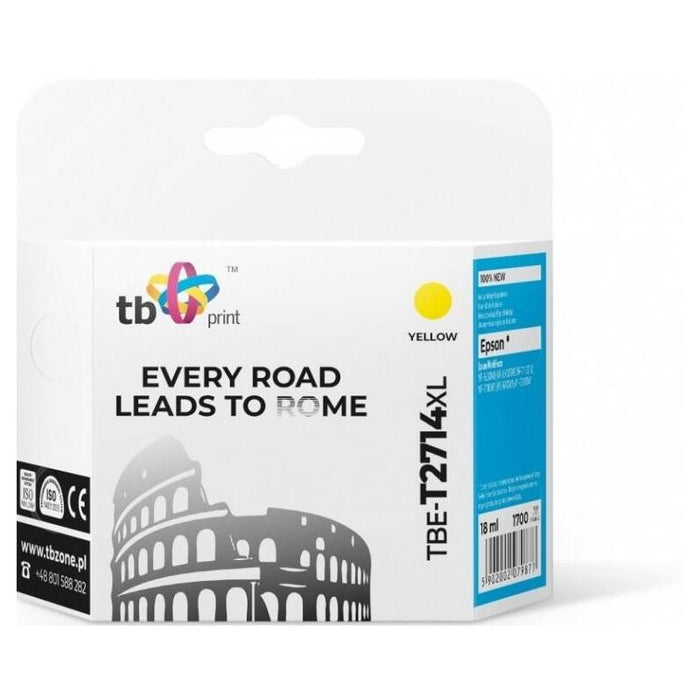 %Ink For Epson Wf-3620   Tbe-T2714xl Ye 100% New