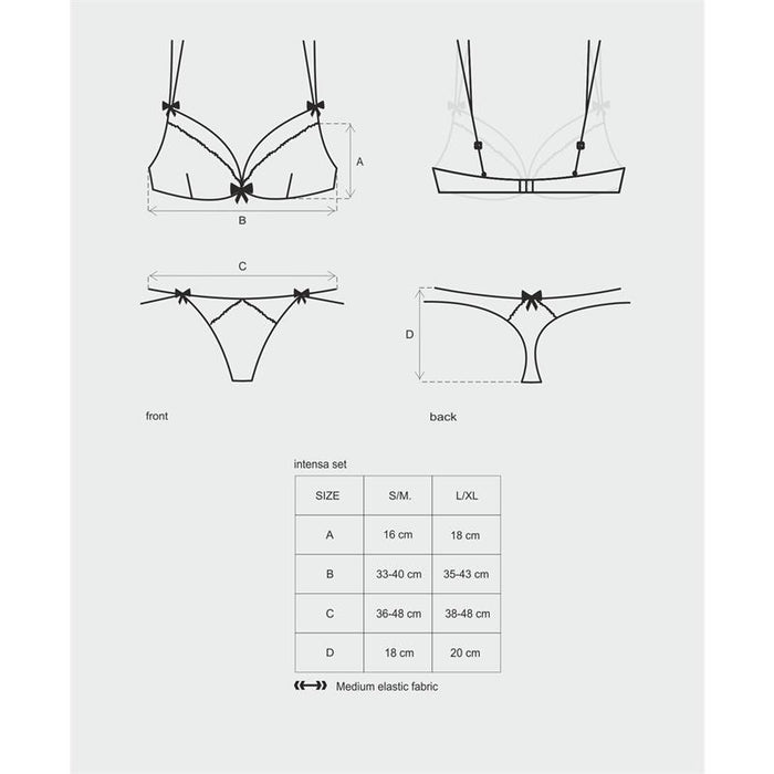 Set 2 Piezas Intensa  Color Negro Talla (Interno):S/M