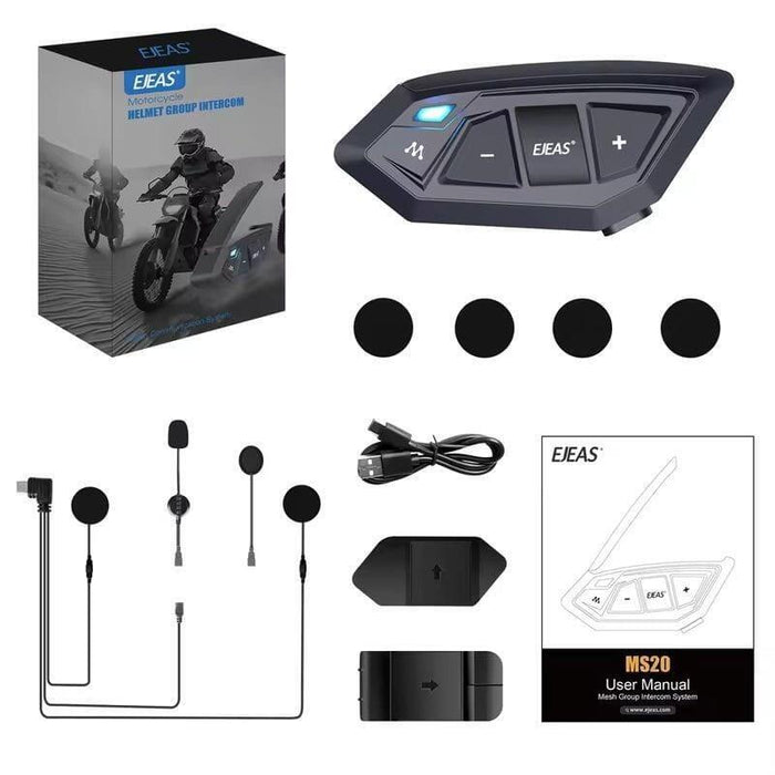 Intercomunicador Para Moto Ejeas Ms20 Bluetooth Negro